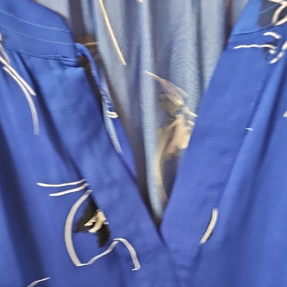 Nine West NWT Blue/Black Graphic Relaxed Blouse Size XXLarge - Picture 7 of 8